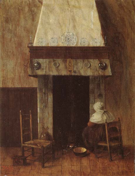 An Old Woman at he Fireplace